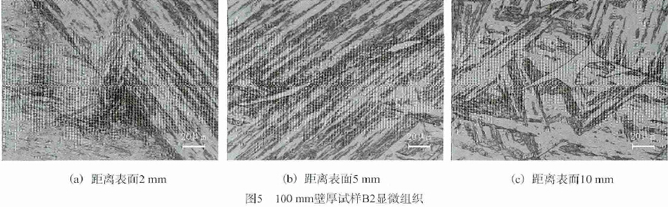 圖5 100 mm壁厚試樣B2顯微組織